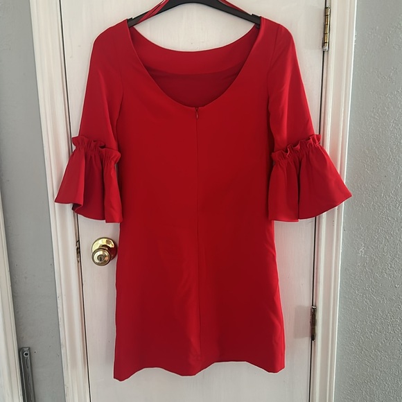 Milly Red Ruffled Arm Dress - Picture 5 of 8